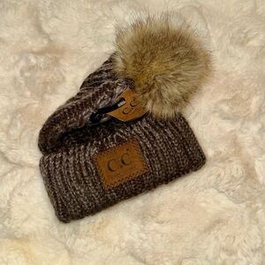 C.C Pom Cable Knot Hat- NWT